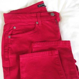 Eileen Fisher, Red Jeans, straight leg, Cotton w/stretch Size 2